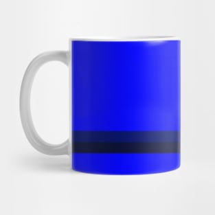 A scarce amalgam of Sky Blue, Primary Blue, Dark Imperial Blue and Cetacean Blue stripes. Mug